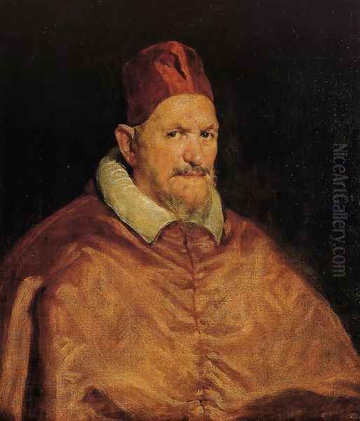 Pope Innocent X I Oil Painting by Diego Rodriguez de Silva y Velazquez