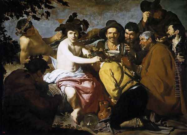 The Triumph of Bacchus (Los Borrachos, The Topers) c. 1629 Oil Painting by Diego Rodriguez de Silva y Velazquez