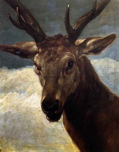 Head of a Stag 1626-27 Oil Painting by Diego Rodriguez de Silva y Velazquez