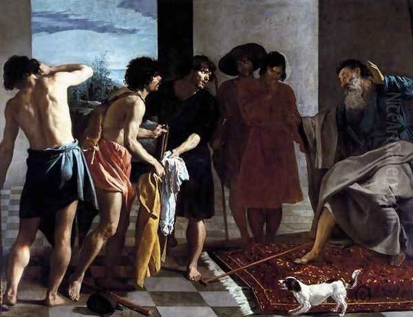 Joseph's Bloody Coat Brought to Jacob 1630 Oil Painting by Diego Rodriguez de Silva y Velazquez