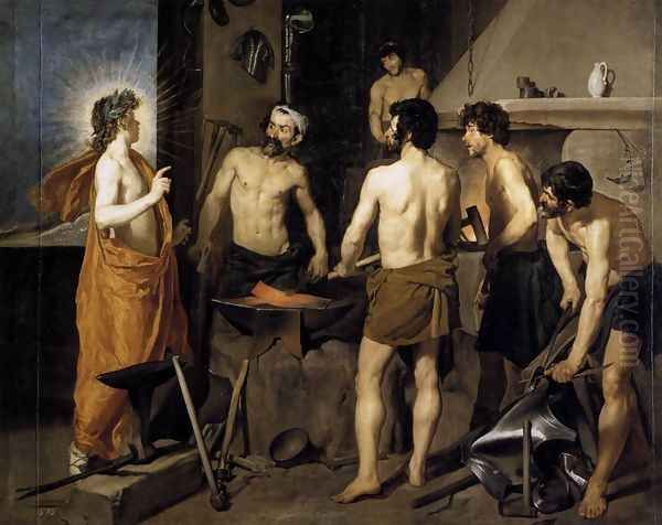 The Forge of Vulcan 1630 Oil Painting by Diego Rodriguez de Silva y Velazquez