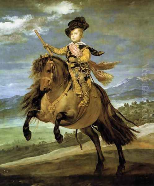 Prince Baltasar Carlos on Horseback 1635-36 Oil Painting by Diego Rodriguez de Silva y Velazquez