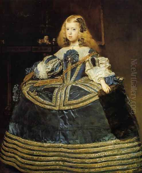 Portrait of the Infanta Margarita c. 1660 Oil Painting by Diego Rodriguez de Silva y Velazquez