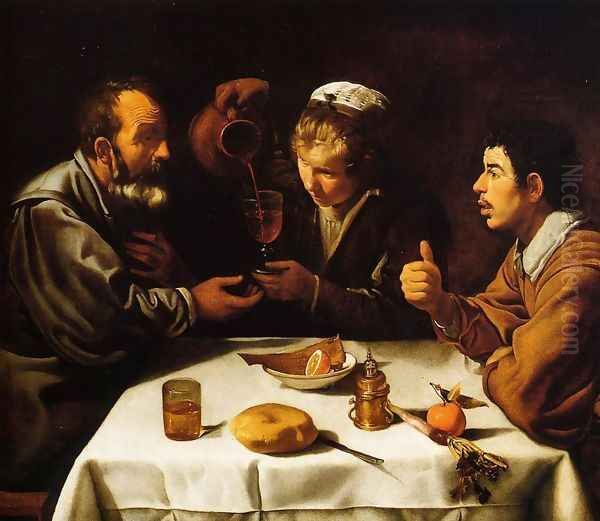 Peasants at the Table (El Almuerzo) c. 1620 by Diego Rodriguez de Silva y Velazquez