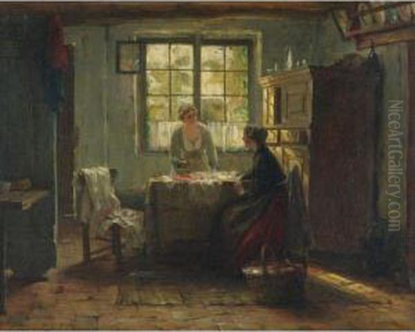 The Sunlit Room Oil Painting by Edward Antoon Portielje