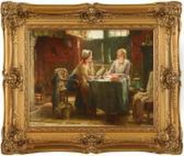 The Letter Oil Painting by Edward Antoon Portielje