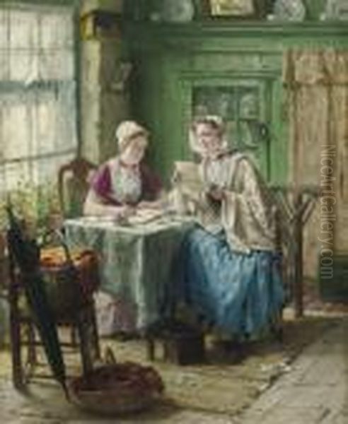 The Letter Oil Painting by Edward Antoon Portielje