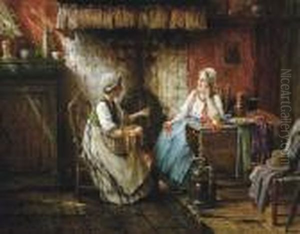 La Tentation Oil Painting by Edward Antoon Portielje