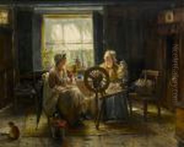 Spinning The Wool by Edward Antoon Portielje