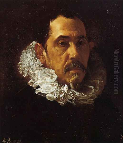 Portrait Of A Man With A Goatee Oil Painting by Diego Rodriguez de Silva y Velazquez