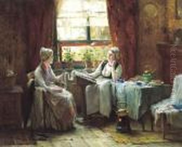 Het Kantwerk Oil Painting by Edward Antoon Portielje