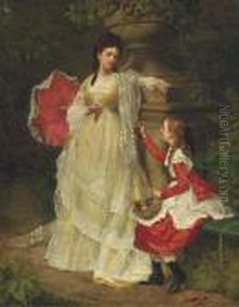 Sweet Offerings Oil Painting by Edward Antoon Portielje