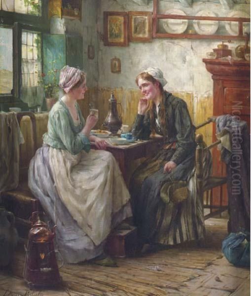 Old Friends Oil Painting by Edward Antoon Portielje