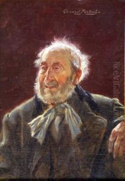 Old Man Oil Painting by Gerard Portielje