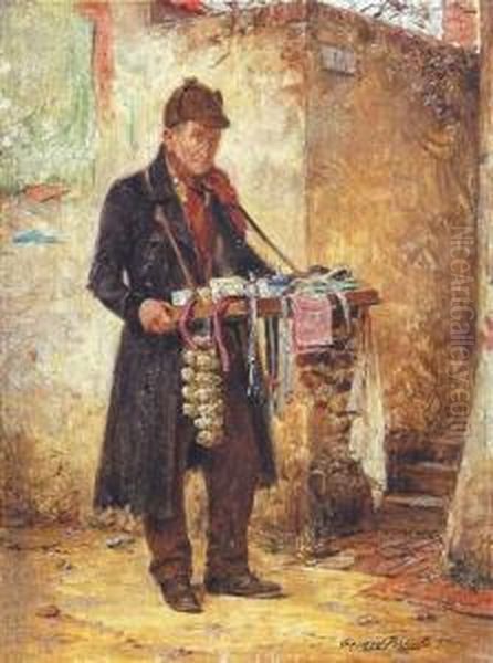 The Itinerant Vendor - De Leurder Oil Painting by Gerard Portielje