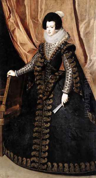 Queen Isabel, Standing 1631-32 Oil Painting by Diego Rodriguez de Silva y Velazquez