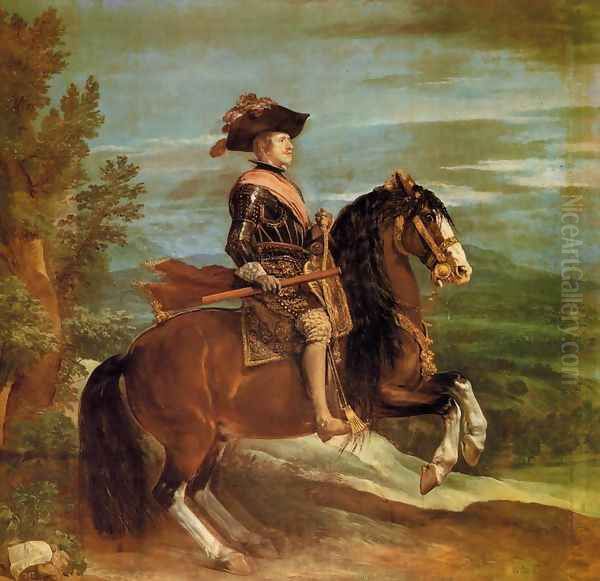 Philip IV on Horseback 1634-35 Oil Painting by Diego Rodriguez de Silva y Velazquez