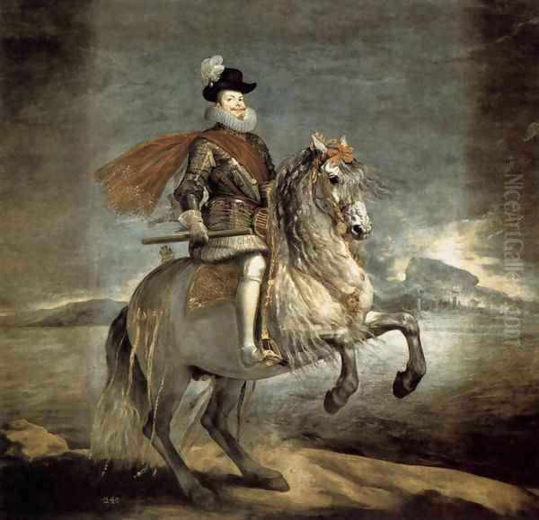 Philip III on Horseback 1634-35 Oil Painting by Diego Rodriguez de Silva y Velazquez