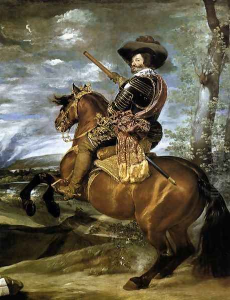 The Count-Duke of Olivares on Horseback 1634 Oil Painting by Diego Rodriguez de Silva y Velazquez