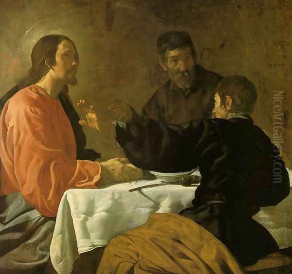 The Supper at Emmaus c. 1620 Oil Painting by Diego Rodriguez de Silva y Velazquez