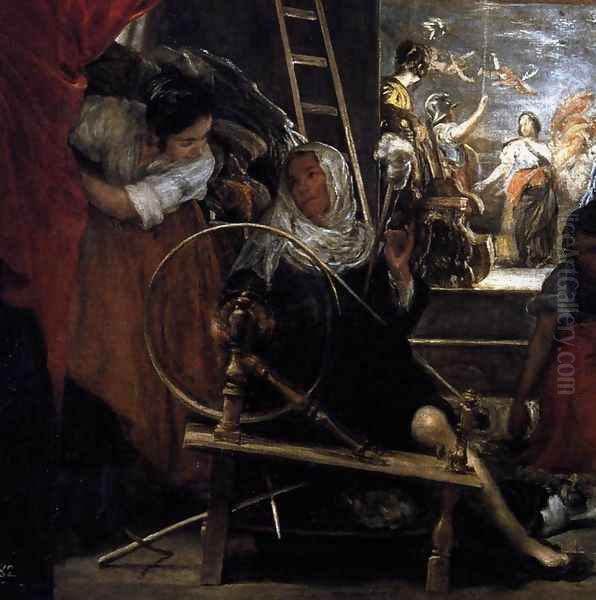 The Fable of Arachne (detail-1) c. 1657 Oil Painting by Diego Rodriguez de Silva y Velazquez