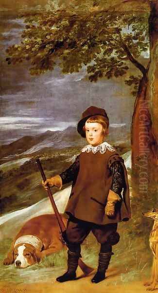 Prince Baltasar Carlos as a Hunter 1635-36 Oil Painting by Diego Rodriguez de Silva y Velazquez