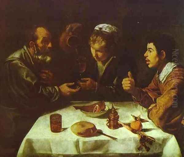 Peasants' Dinner Oil Painting by Diego Rodriguez de Silva y Velazquez