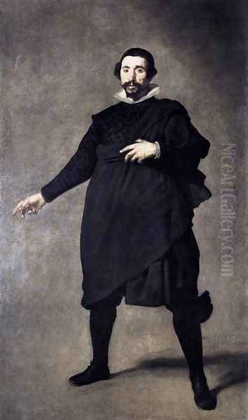 The Buffoon Pablo de Valladolid 1636-37 Oil Painting by Diego Rodriguez de Silva y Velazquez