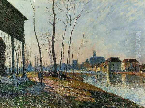 A February Morning at Moret-sur-Loing Oil Painting by Alfred Sisley