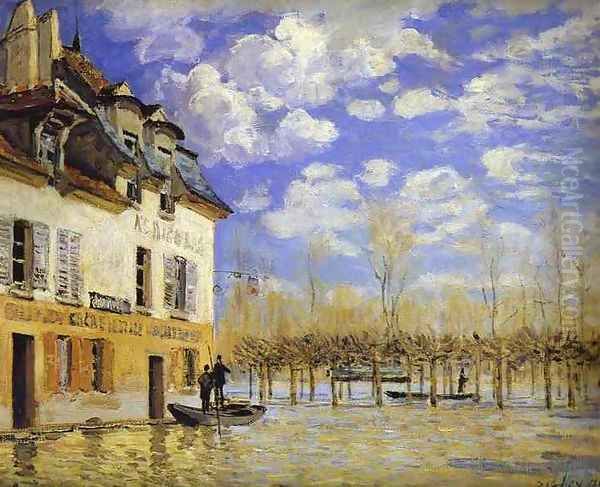 Boat During a Flood 1871 Oil Painting by Alfred Sisley