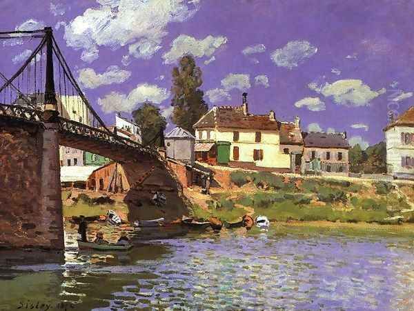 The Bridge at Villeneuve-la-Garenne 1872 Oil Painting by Alfred Sisley