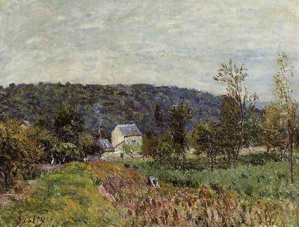 An Autumn Evening near Paris Oil Painting by Alfred Sisley