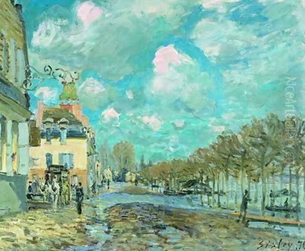 Flood at Port-Marly V Oil Painting by Alfred Sisley