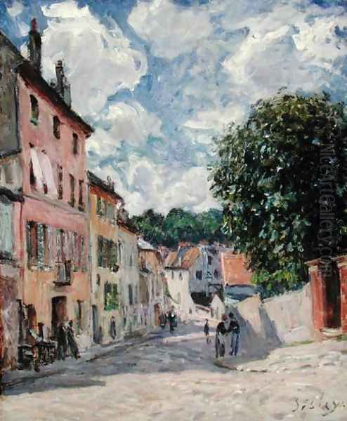 A Street, possibly in Port-Marly, 1876 Oil Painting by Alfred Sisley