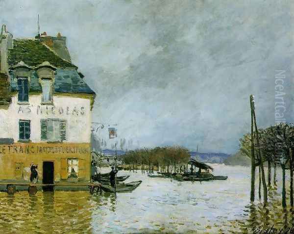 Flood at Port-Marly II Oil Painting by Alfred Sisley