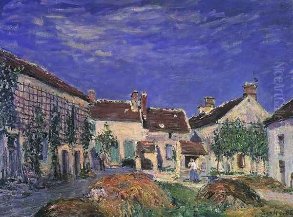 A Farmyard near Sablons 1885 Oil Painting by Alfred Sisley