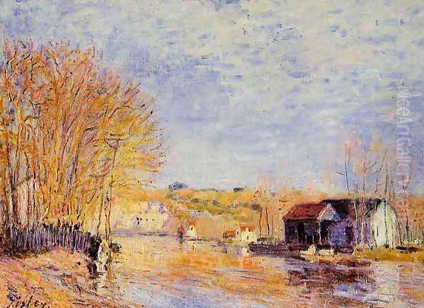 High Waters at Moret-sur-Loing Oil Painting by Alfred Sisley