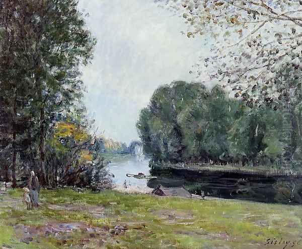 A Turn of the River Loing, Summer Oil Painting by Alfred Sisley