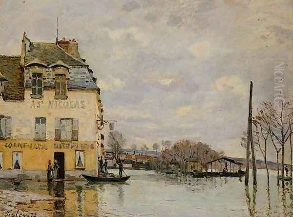 Flood at Port-Marly Oil Painting by Alfred Sisley