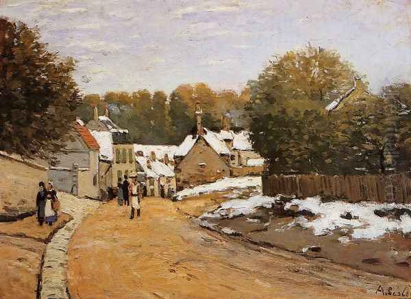 Early Snow at Louveciennes 1870-71 Oil Painting by Alfred Sisley