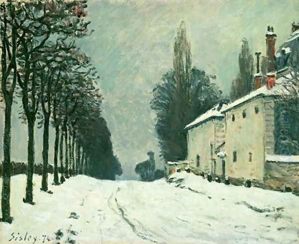 La Route de Louveciennes, Hiver, 1874 Oil Painting by Alfred Sisley