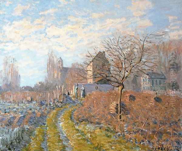 Hoar Frost -St. Martin's Summer (Indian Summer) Oil Painting by Alfred Sisley