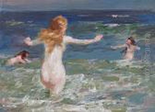 Playing In The Surf Oil Painting by Edward Henry Potthast