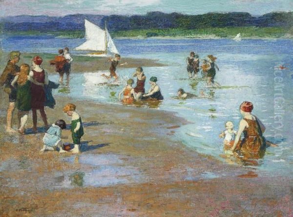 Bathing Beach--low Tide Oil Painting by Edward Henry Potthast