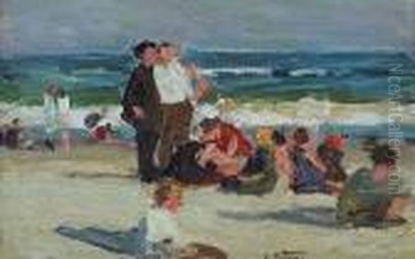 Beach Scene Oil Painting by Edward Henry Potthast