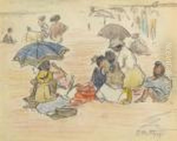 A Day At The Beach Oil Painting by Edward Henry Potthast