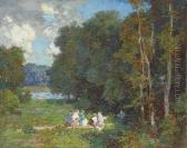 Picnic In The Woods Oil Painting by Edward Henry Potthast