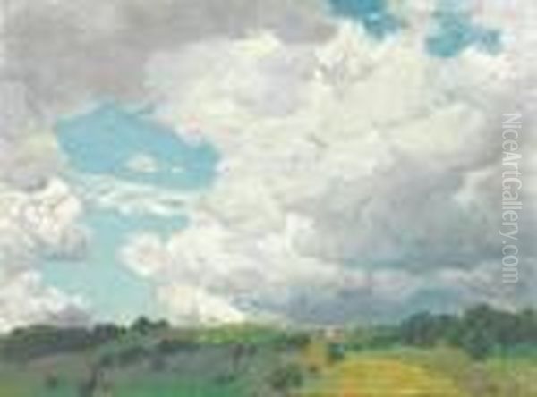 Clouds On A Breezy Spring Day Oil Painting by Edward Henry Potthast