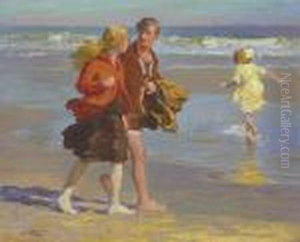 On Brighton Beach Oil Painting by Edward Henry Potthast