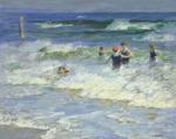 Playing In The Surf Oil Painting by Edward Henry Potthast